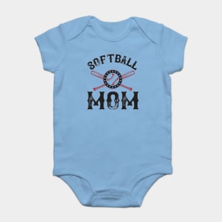 Softball Mother Baby Bodysuit